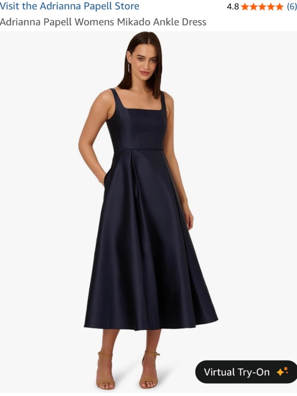 Adrianna Papell Pettite Square Neck Dress